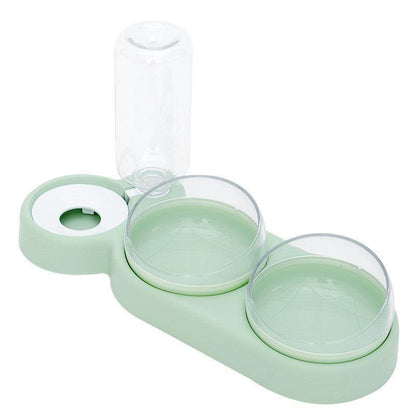The Ultimate Pet Oasis - Elevated Double Bowl Stand With Automatic Feeder And Water Fountain