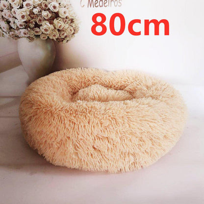 Cozy Haven: Luxurious Round Pet Bed For Winter Comfort