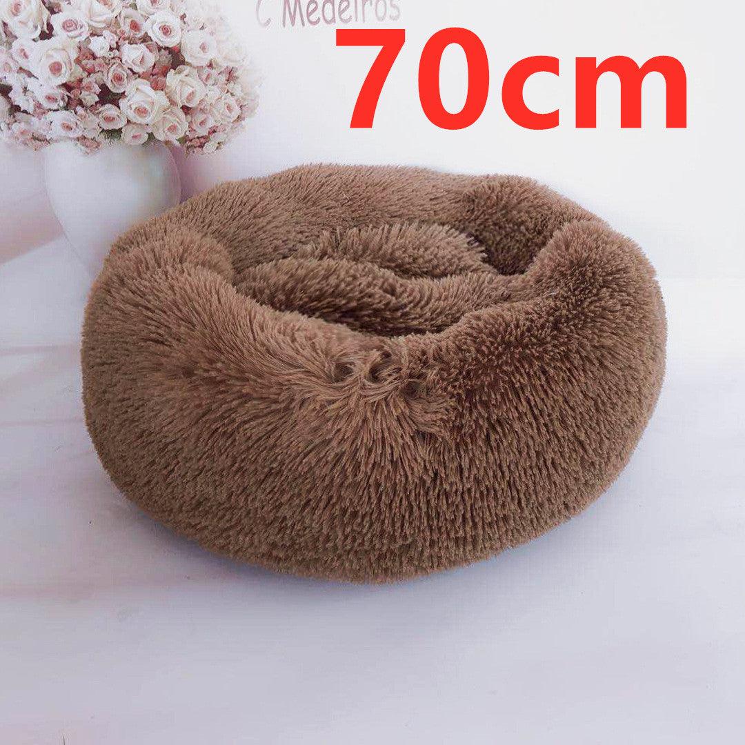 Cozy Haven: Luxurious Round Pet Bed For Winter Comfort