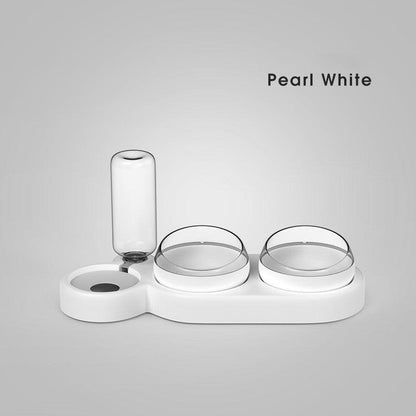 The Ultimate Pet Oasis - Elevated Double Bowl Stand With Automatic Feeder And Water Fountain