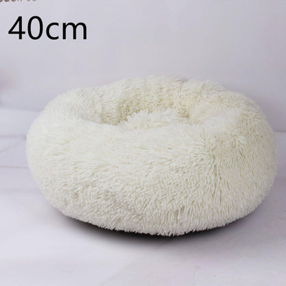 Cozy Haven: Luxurious Round Pet Bed For Winter Comfort