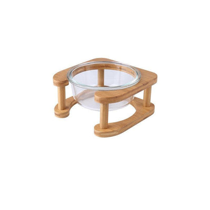 Elegant Glass Cat Food Bowl Set - Stylish And Functional Pet Dining Solution