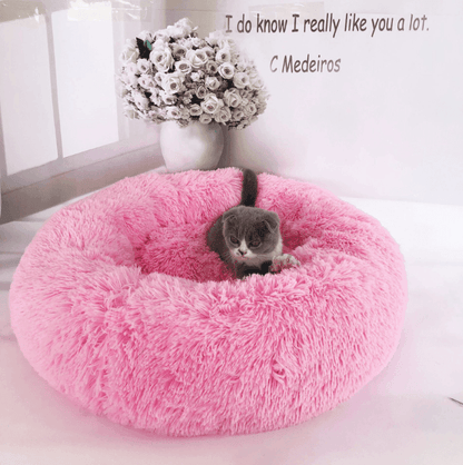 Cozy Haven: Luxurious Round Pet Bed For Winter Comfort