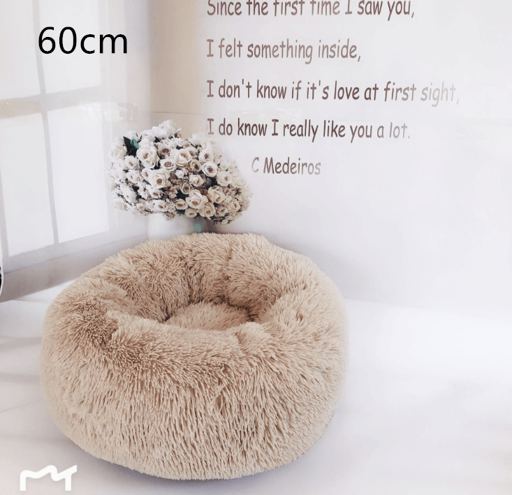 Cozy Haven: Luxurious Round Pet Bed For Winter Comfort