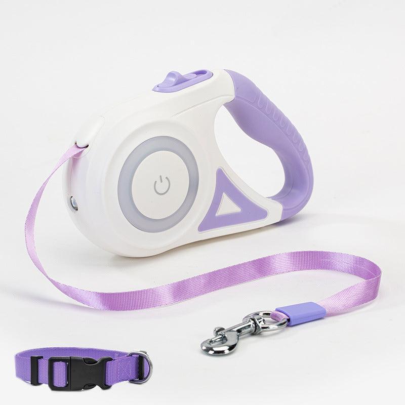 Automatic Pet Dog Cat Traction Rope With Retractable Leash And Collar