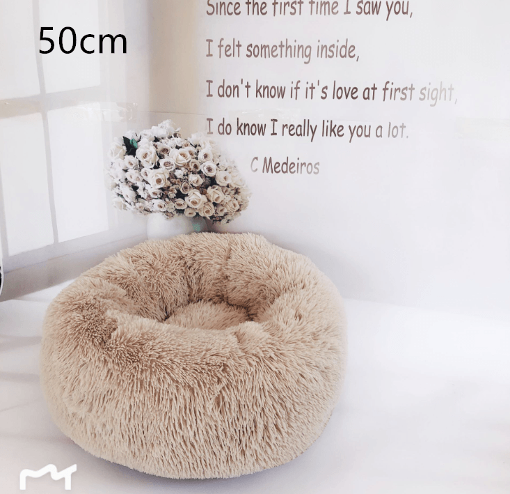 Cozy Haven: Luxurious Round Pet Bed For Winter Comfort