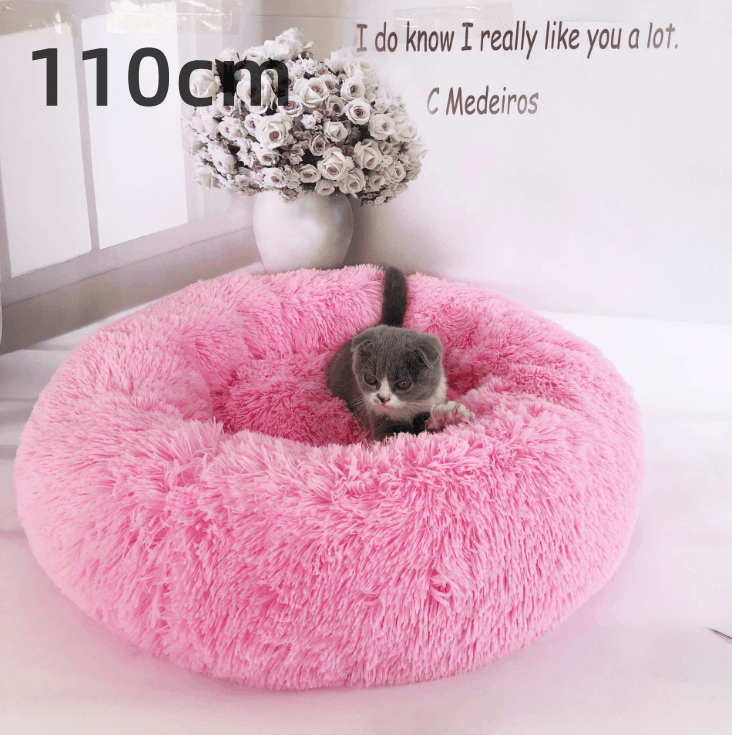 Cozy Haven: Luxurious Round Pet Bed For Winter Comfort