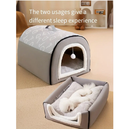 Warm Enclosed Dog Bed for All Seasons